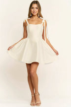 A-Line Cream Mini Dress