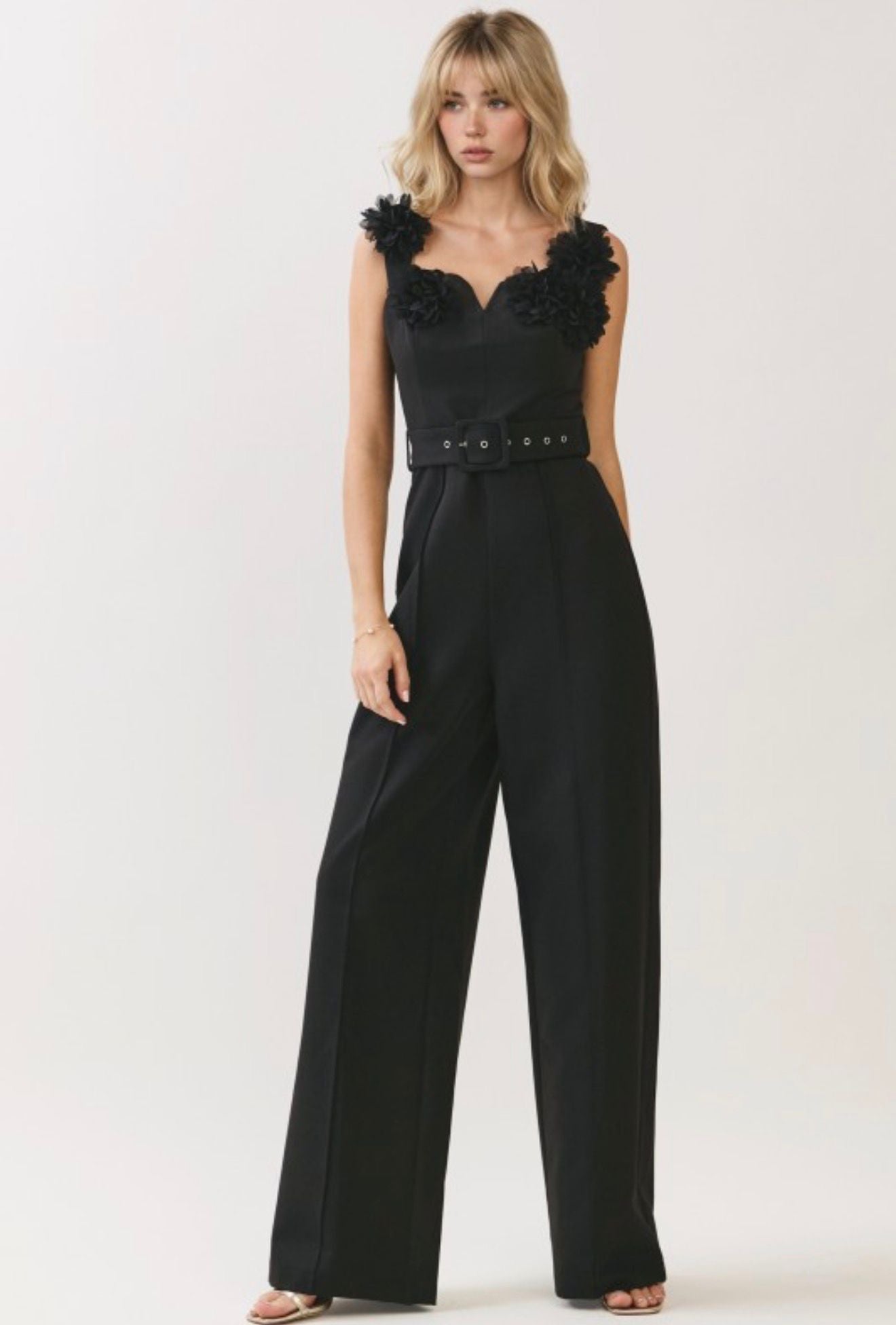 Chic Blossom Belted Jumpsuit